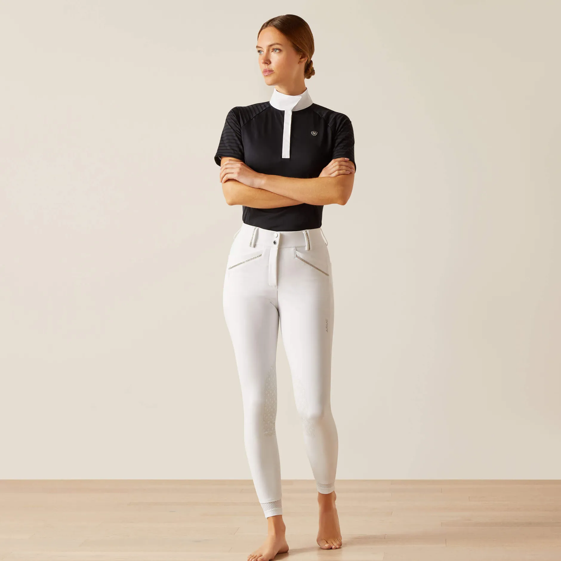 Ariat Reithosen- & Leggings|Turnierbekleidung*Tri Factor Grace Knee Patch Breech WHITE