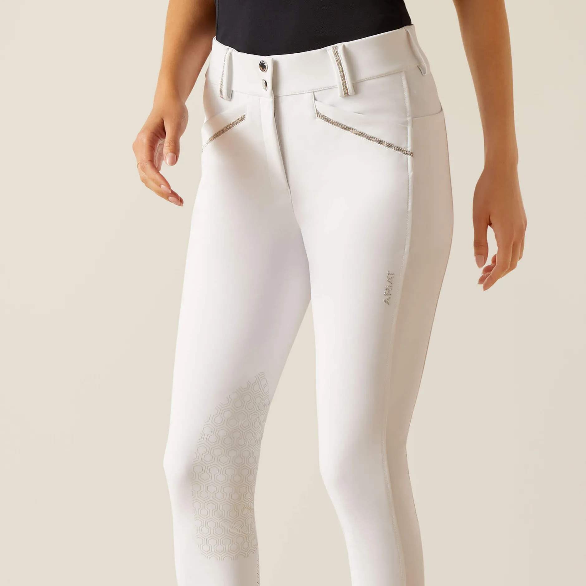 Ariat Reithosen- & Leggings|Turnierbekleidung*Tri Factor Grace Knee Patch Breech WHITE