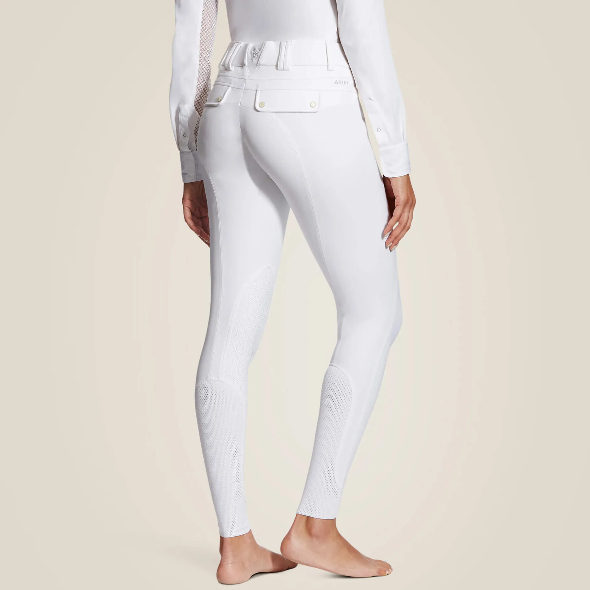 Ariat Reithosen- & Leggings|Turnierbekleidung*Tri Factor Grip Knee Patch Breech WHITE