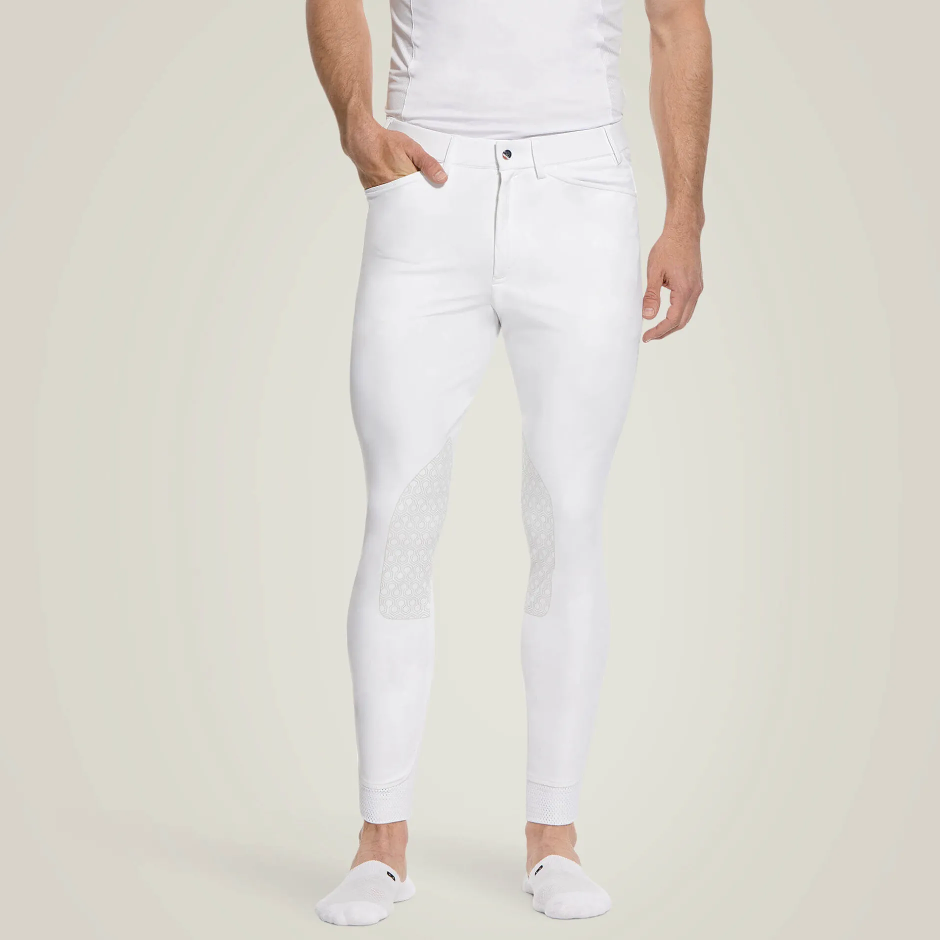 Ariat Reithosen*Tri Factor Grip Knee Patch Breech WHITE