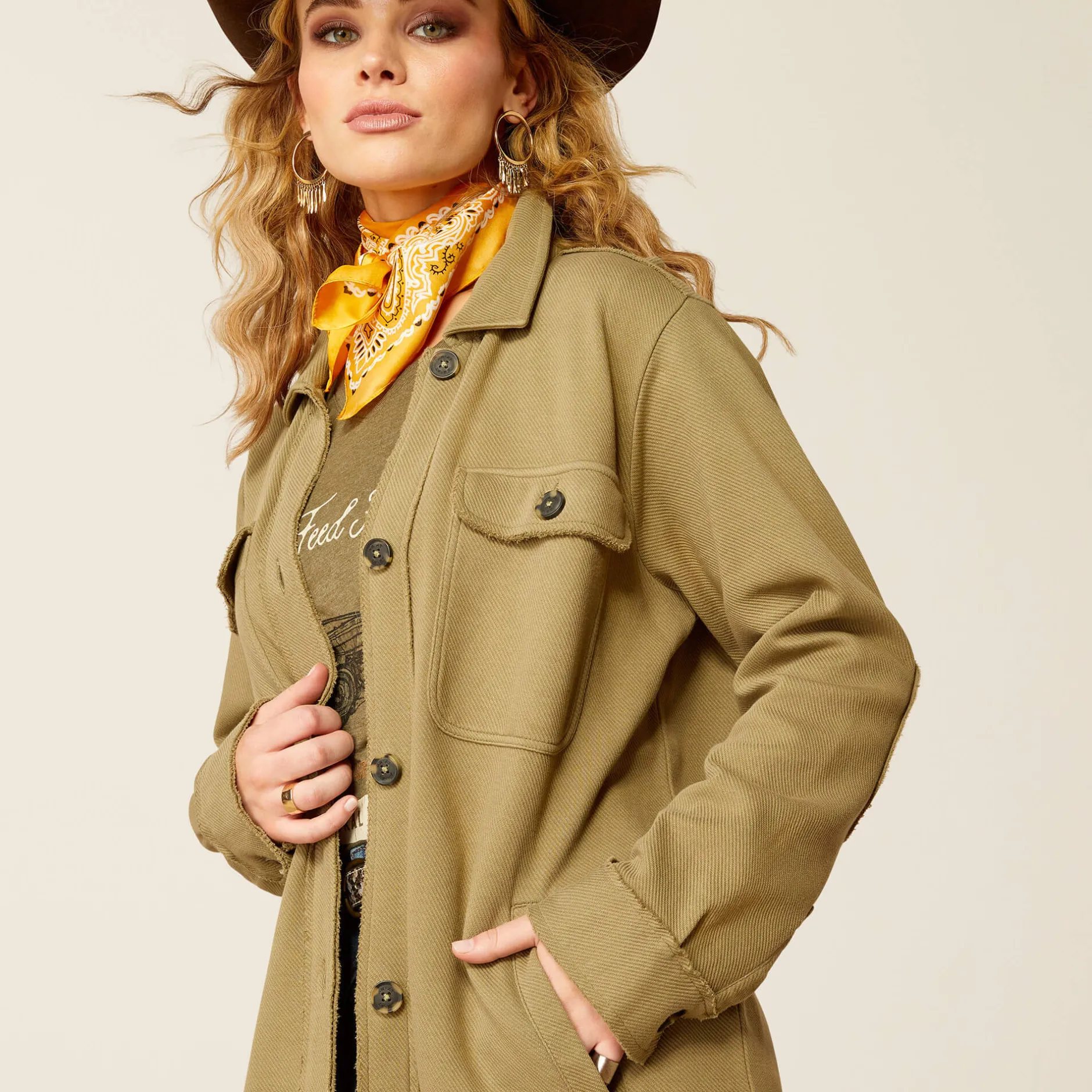 Ariat Westernhemden|Oberteile & T-Shirts*Vagabond Long Shirt Duster BURNT OLIVE