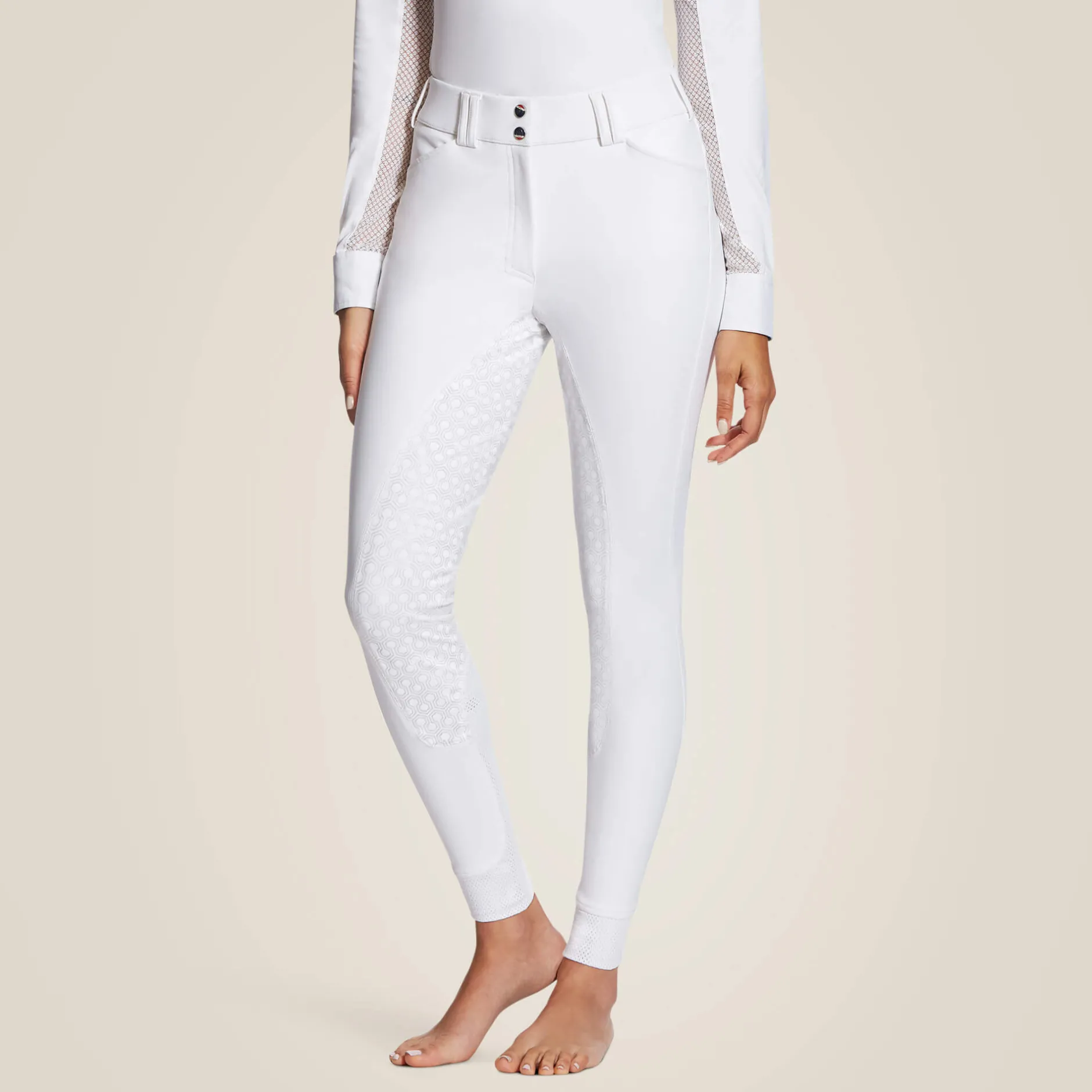 Ariat Reithosen- & Leggings|Turnierbekleidung*WMS Tri Factor Grip Full Seat Breech WHITE