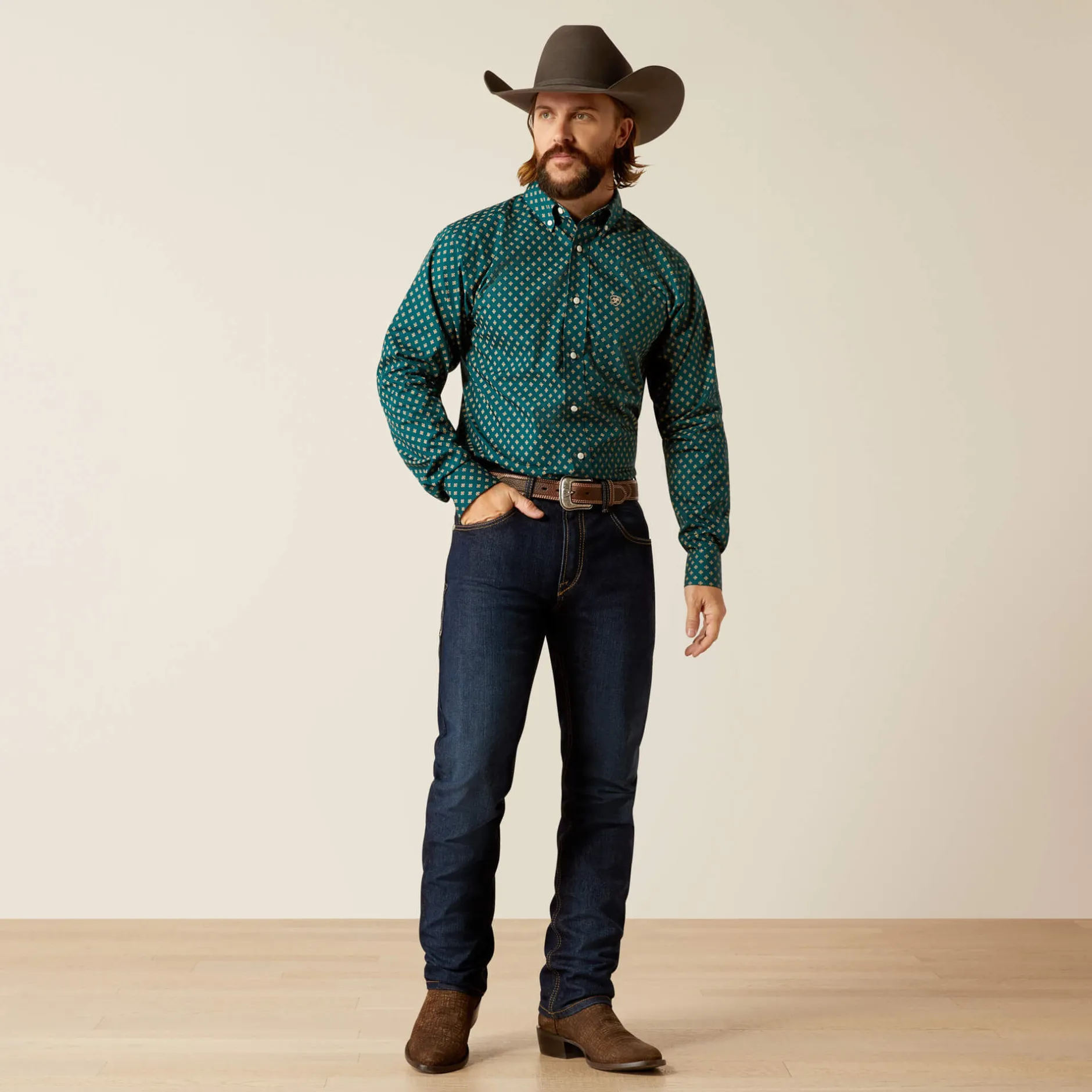 Ariat Westernhemden|Oberteile & T-Shirts*Wrinkle Free Grover Fitted Western Shirt DEEP TEAL