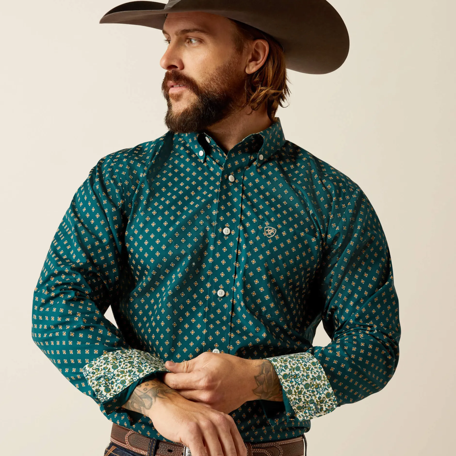 Ariat Westernhemden|Oberteile & T-Shirts*Wrinkle Free Grover Fitted Western Shirt DEEP TEAL